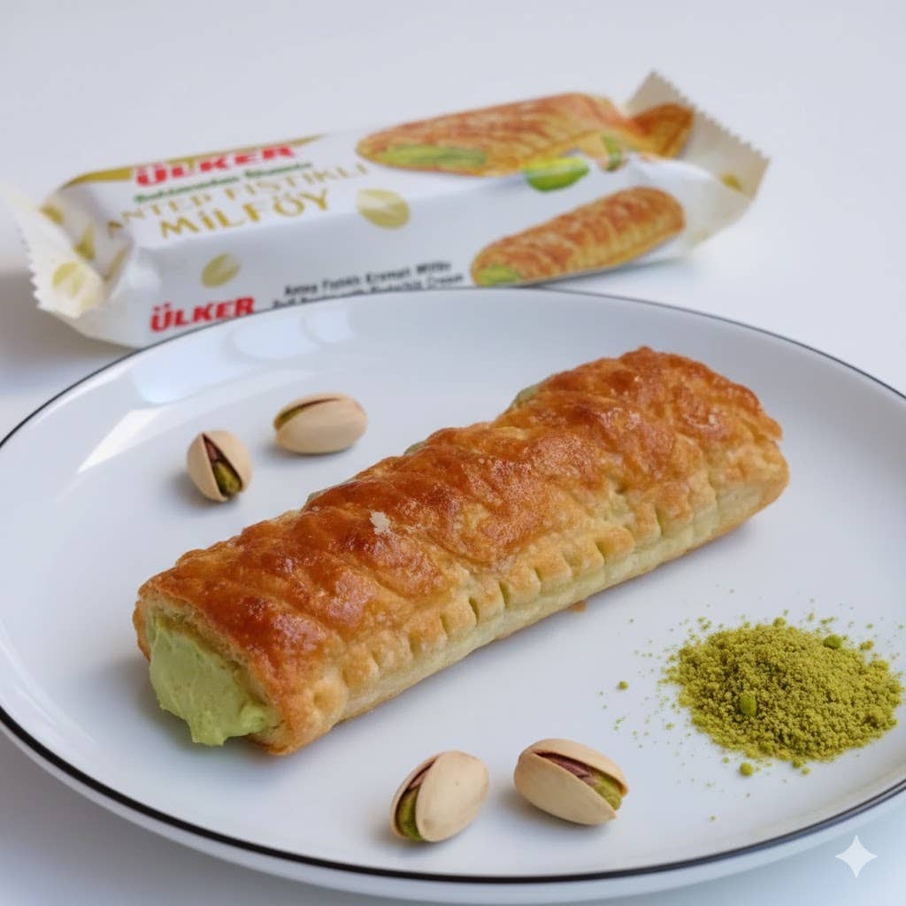 Pistachio Cream Puff Pastry Bar Ulker Kat Kat Halal